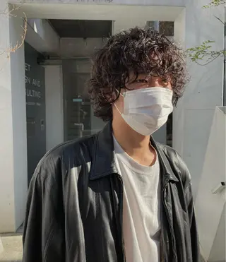 ミディアム パーマ メンズ Hair SENSE 平井【ヘアーセンス】所属・Ikeda Uのヘアスタイル