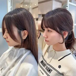 ミディアム レイヤーカット/ 顔まわり/アオイのヘアスタイル