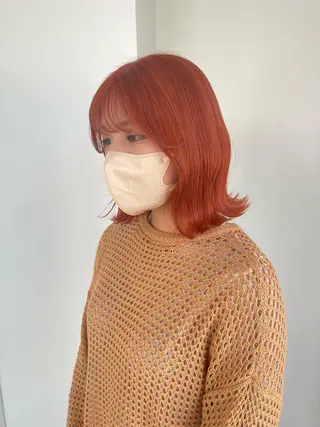 ミディアム カラー 店長　MANAMI ／ブリーチ／骨格ボブのヘアスタイル