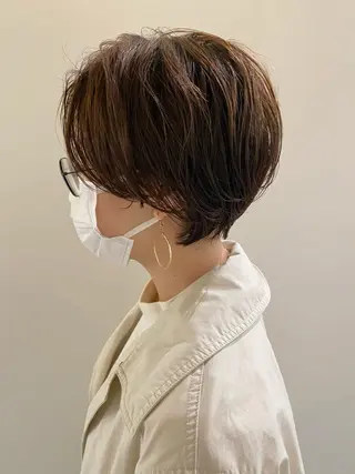 ショート パーマ 田中 あやなのヘアスタイル