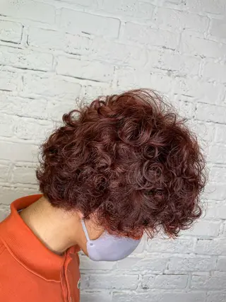 ミディアム パーマ メンズ sola方南町所属・原一真/ 外国人ショートヘアのヘアスタイル