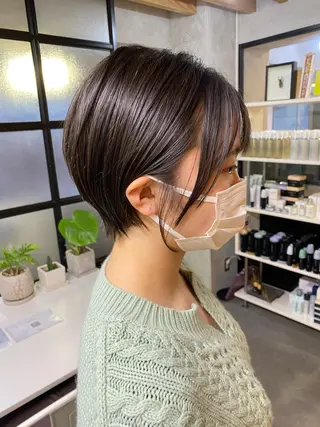 ショート カラー ヘアアレンジ 切りっぱなしボブ/ デザインカラー店長のヘアスタイル