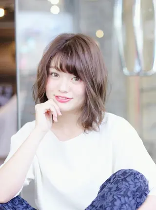 ミディアム カラー パーマ ヘアアレンジ Roijir所属・roijir ロイジーのヘアスタイル