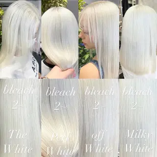 セミロング カラー mimiiy梅田 中崎町ハイトーンのヘアスタイル