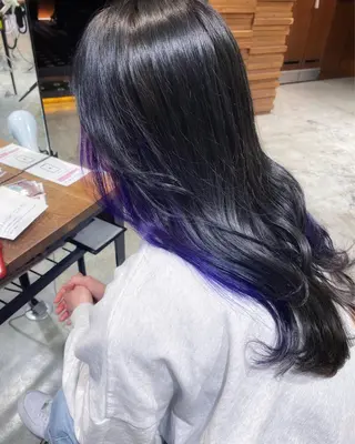 ロング カラー 福間克徳/顔まわり /レイヤーカットのヘアスタイル