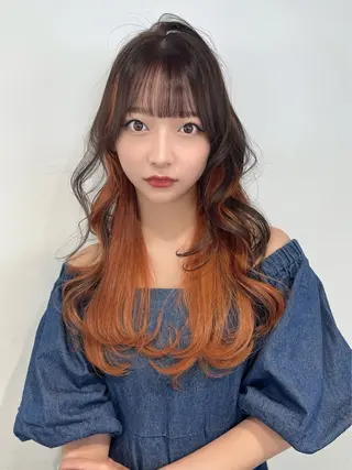 ロング カラー 韓国ハッシュカット/ 新宿/髪質改善/岡崎のヘアスタイル