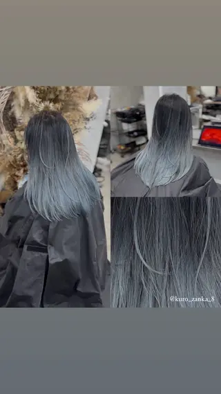 ロング 黒崎 懸のヘアスタイル