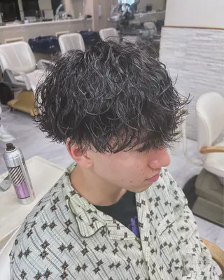 ショート パーマ メンズ ❄️メンズカット 落合諒❄️のヘアスタイル