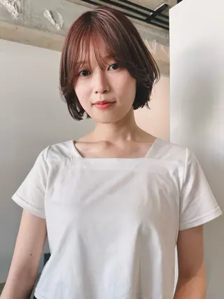 ショート カラー パーマ 🫧小顔×似合わせ× 透明感カラー🫧のヘアスタイル