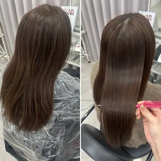 セミロング パーマ 髪質改善/美髪カラー 🫧RISA🎀のヘアスタイル