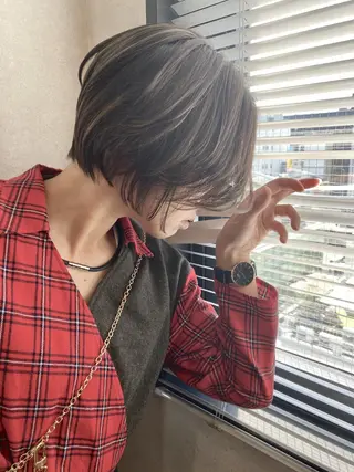 ショート カラー ヘアアレンジ ハイライト❣️バレイ ヤージュ❣️　ykrのヘアスタイル