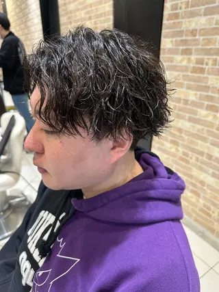 ショート パーマ メンズ 💈メンズ特化 美容師サキ💈のヘアスタイル