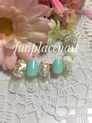 ショート ミディアム セミロング ロング カラー パーマ ヘアアレンジ メンズ キッズ ネイル まつエク nail salon&school felice所属・フェリーチェ瑞江店 新山のネイルデザイン