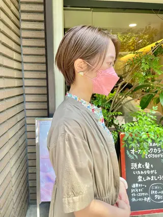 ショート ショート ボブ 梅田 木戸健人のヘアスタイル