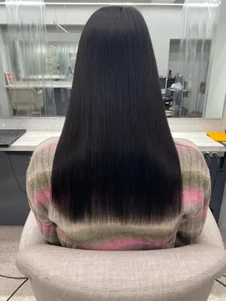 ロング 京都レイヤーカット/ 縮毛矯正/羽柴りくのマツエク・マツパデザイン