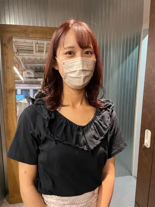 ミディアム カラー パーマ an-t   branche所属・韓国風/コテ巻き風パ ーマ るい❤️‍🔥のヘアスタイル