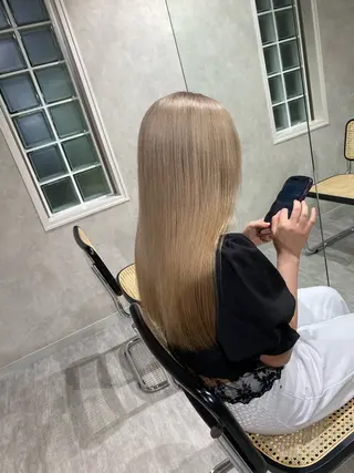 ロング カラー ダブルカラー ブリーチ/kaitoのヘアスタイル