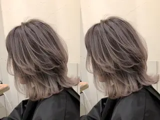 ミディアム 韓国レイヤー外国人風 透明感カラー髪質改善のヘアスタイル
