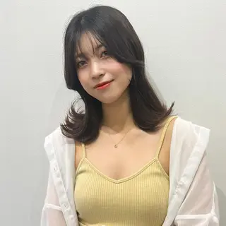 セミロング カラー ヘアアレンジ 顔まわり職人🇰🇷 韓国ヘア/KAITOのヘアスタイル