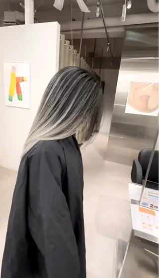 セミロング カラー シールエクステ/ ダブルカラー/茉央のヘアスタイル