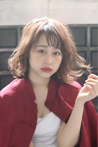 ミディアム カラー パーマ ☆est hair☆ 新宿ナプラスタジオのヘアスタイル