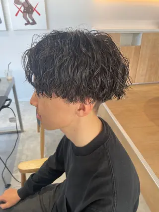 ショート パーマ メンズ メンズパーマ/新潟/ 万代／田崎亮🌟のヘアスタイル