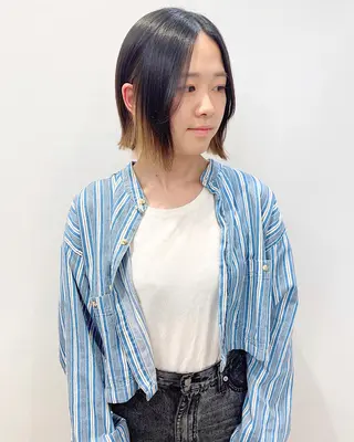 ミディアム 石山 /切りっぱなしボブのヘアスタイル