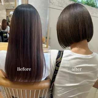 ミディアム 艶カラー/ボブ /似合わせ/田口愛那のヘアスタイル