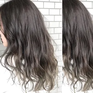 セミロング カラー JuNブリーチに 縮毛矯正するプロのヘアスタイル