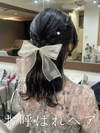セミロング ヘアアレンジ 韓国風パーマ/耳つぼ ヘアセット/みづきのヘアスタイル