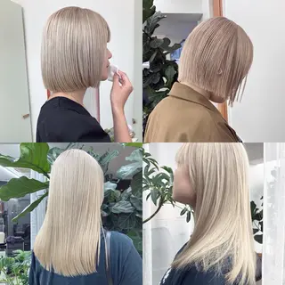 セミロング カラー 抜け感ハイトーン / ケアブリーチ/ユウキのヘアスタイル