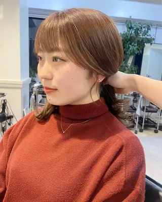 セミロング カラー 山下夕月 ショート🫧ボブのヘアスタイル