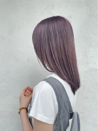 セミロング カラー 顔周りカット× 髪質改善【リョウ】のヘアスタイル