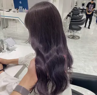 ミディアム カラー ヘアアレンジ 🩵ダメージレス艶感 ハイトーン🩷のヘアスタイル