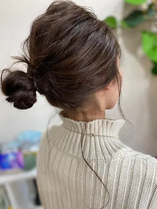 ロング カラー ヘアアレンジ 佐治 梨乃のヘアスタイル