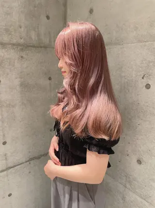 ミディアム rina／ベージュ ワンホン/韓国ヘアのヘアスタイル