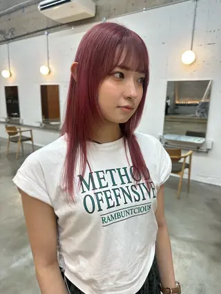ロング カラー 篠岡 菜那のヘアスタイル