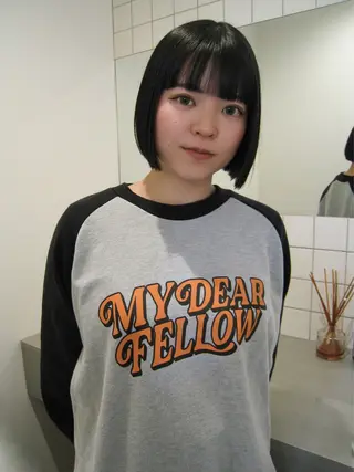 ミディアム ボブカットモデル/パ ーマ/harunaのヘアスタイル