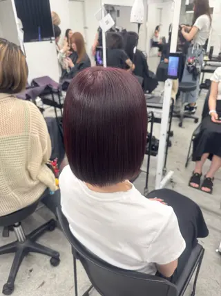 ショート カラー 盛れる韓国RED🥀 sayakaのヘアスタイル
