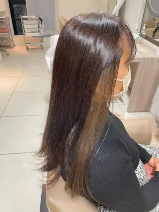 ロング カラー Hair salon　Sui所属・コテ巻き風パーマ 暖色カラー/伊藤菜月のヘアスタイル