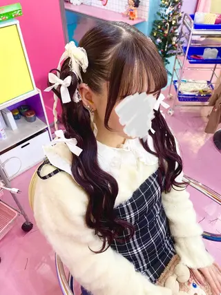 ロング ヘアアレンジ Hair salon TOMMY所属・♮やっしー♮ 🌈派手髪🌈のヘアスタイル