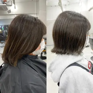 ミディアム カラー ⭐️ショート⭐️美髪 矯正⭐️水口陸のヘアスタイル