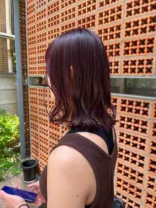 ミディアム カラー ロングパーマ木村 ボブパーマのヘアスタイル
