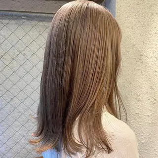 セミロング カラー ヘアアレンジ 押切 響 のヘアスタイル