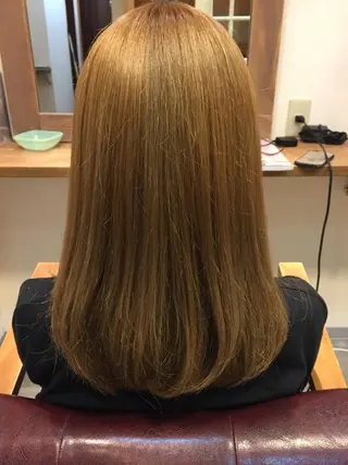 セミロング カラー 透明感/ 美髪矯正/田中恭のヘアスタイル