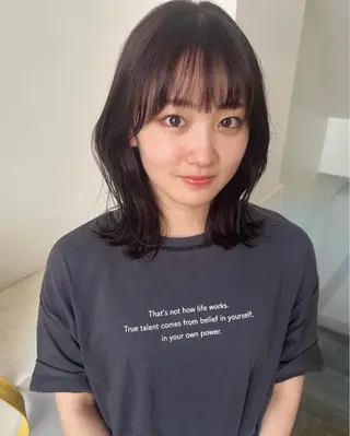 ミディアム カラー 顔周りカット/透明感 カラー✂️MEIのヘアスタイル