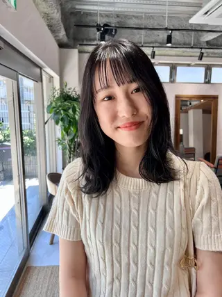 ミディアム カラー 🌟小顔カット🌟 レイヤーカットボブのヘアスタイル