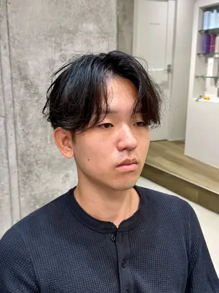 ミディアム パーマ メンズ 横浜/ボブ/ ショート/はやとのヘアスタイル