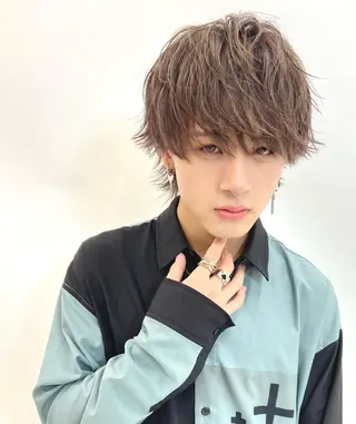 パーマ メンズ 心斎橋バレイヤージュ 小林勝貴のヘアスタイル