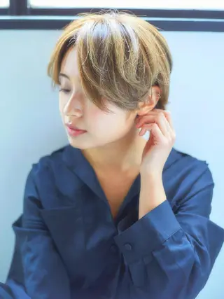 ショート ショート、ボブ 白髪ぼかし高橋潤一のヘアスタイル